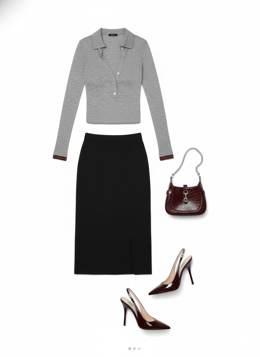 Minimalist softness meets structured tailoring outfit