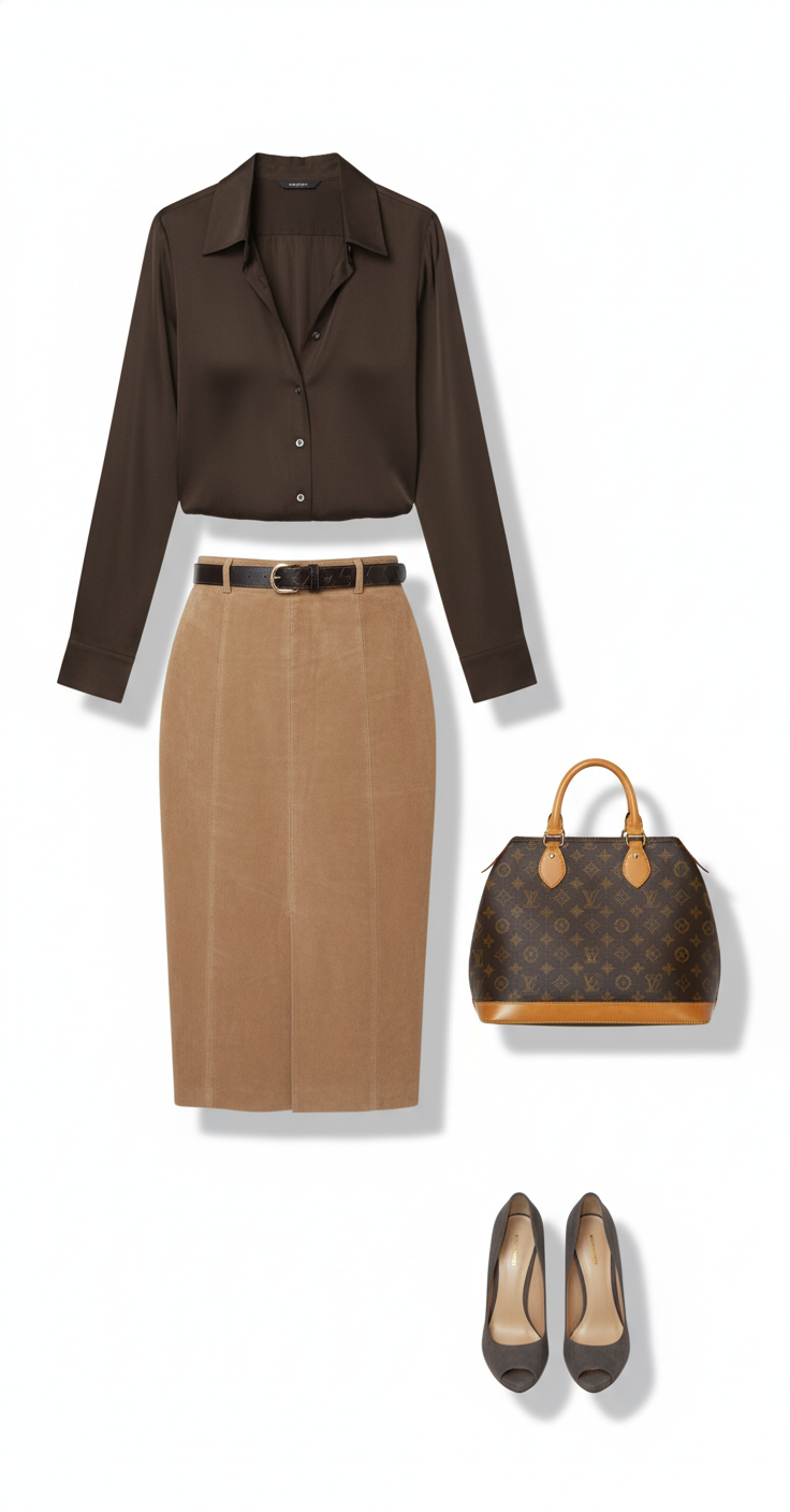 Espresso elegance with a quiet-luxury finish outfit